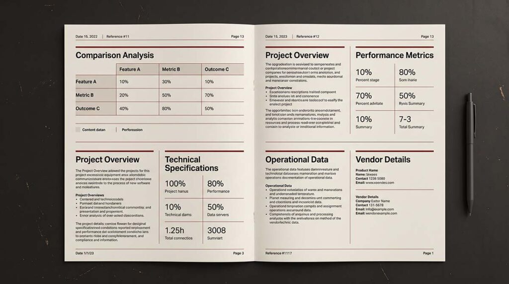 A structured document divided into modular blocks shows content packaged for machine retrieval.