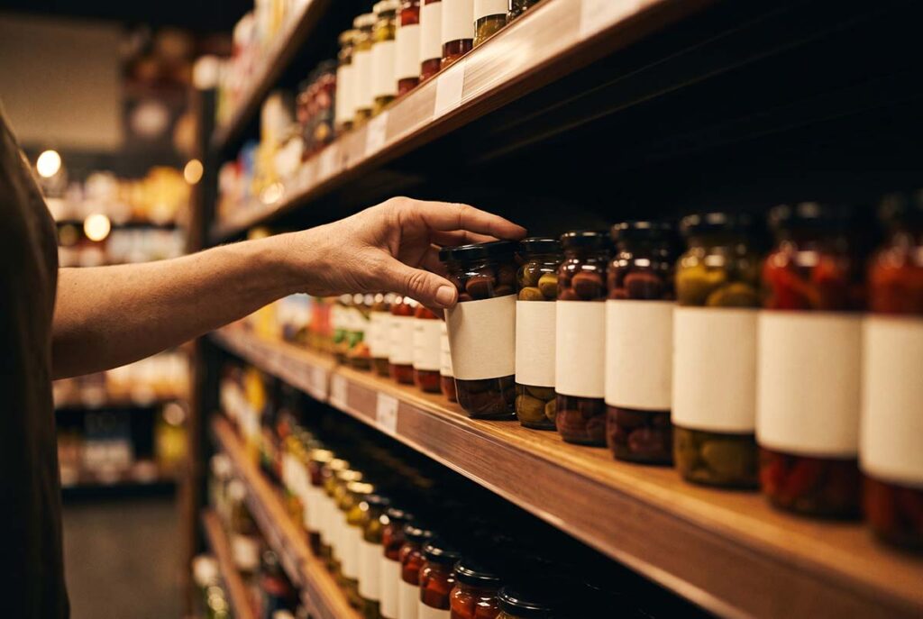 Recognizable product within easy reach on a shelf, showing mental and physical availability