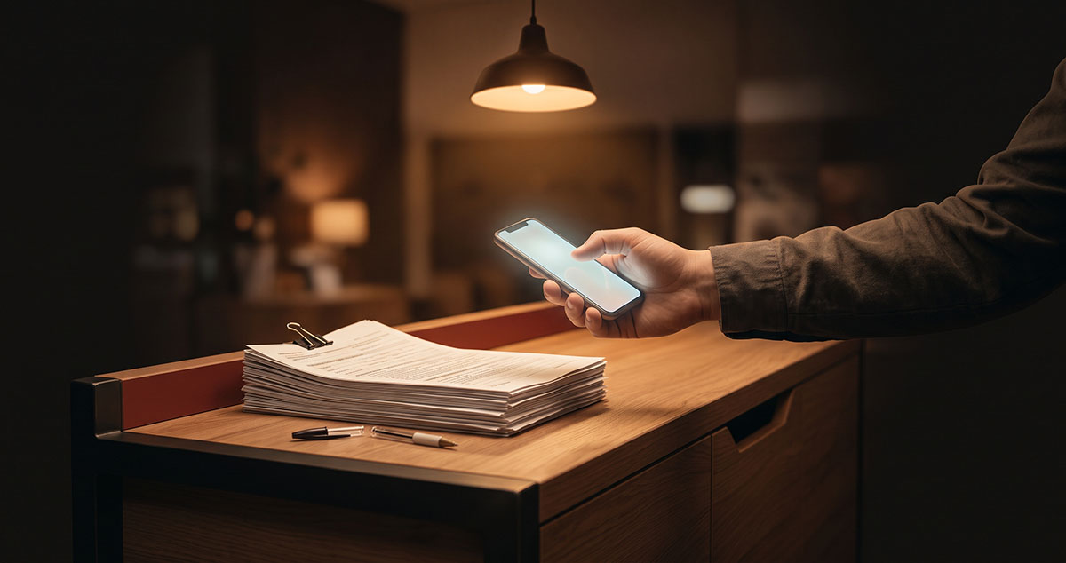 Mobile shopper reaches checkout but finds paper forms, illustrating checkout friction behind the mobile conversion gap.